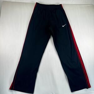 Vintage Nike Basketball Track Pants Mens Small Black Red Y2K Warm Up Athletic